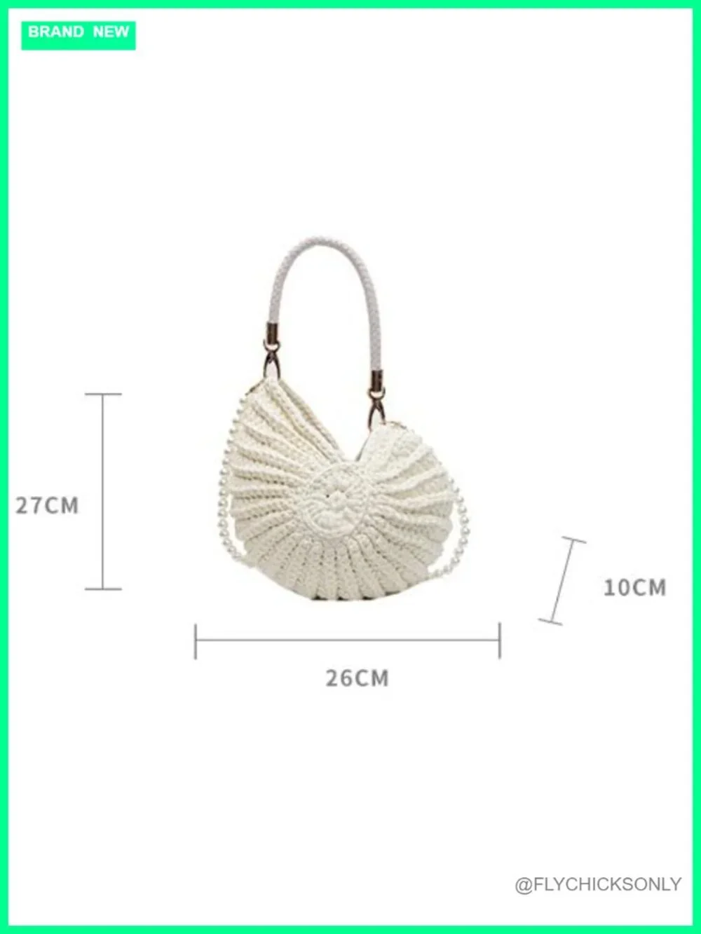 Handmade Crochet Tote Bag Seashell Purse Boho Shell Crossbody Shoulder Beach